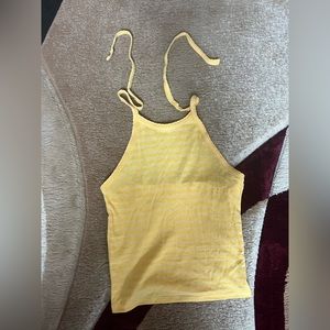 Yellow ties around the neck tank top